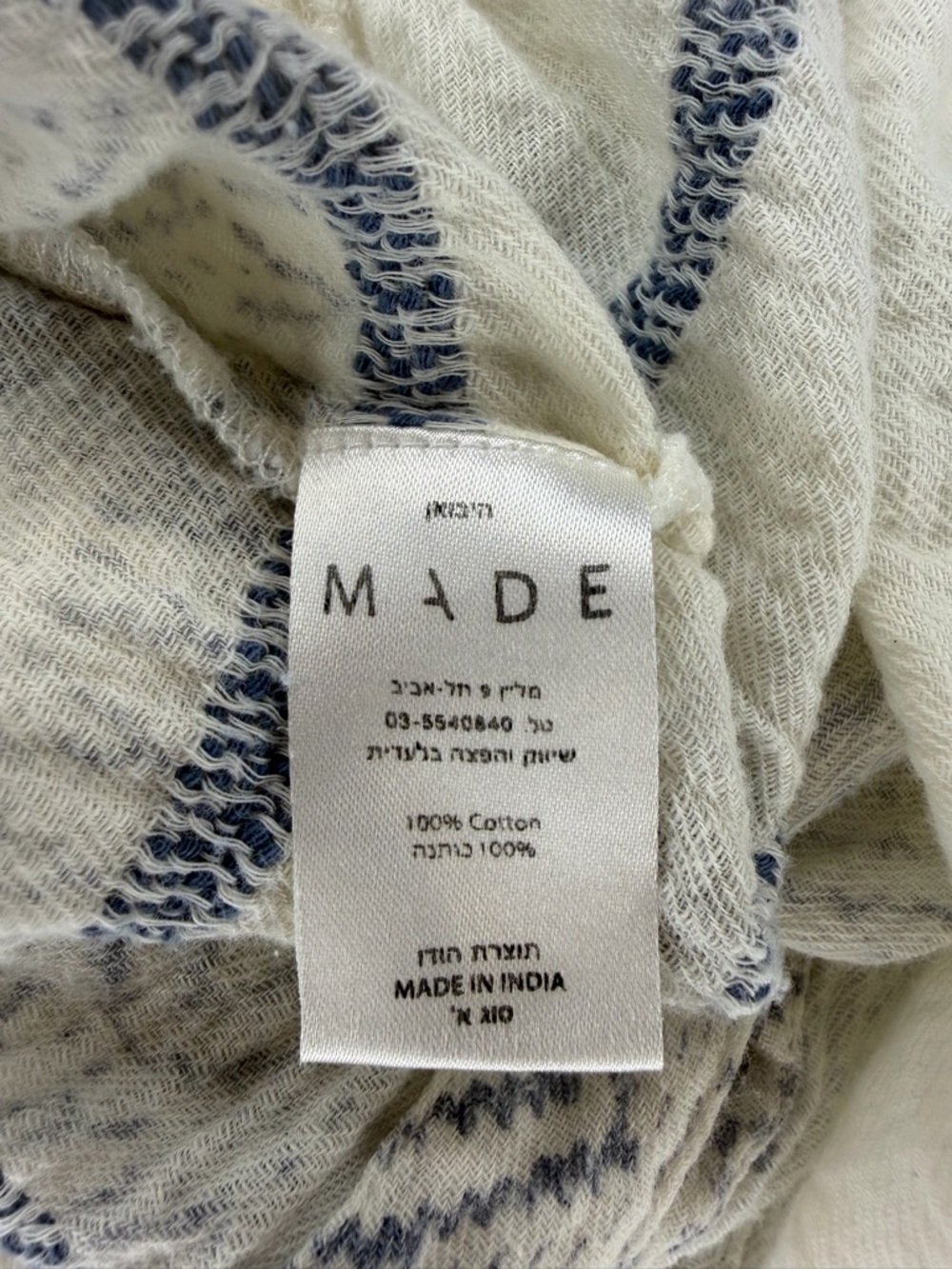 MADE 100% Cotton Embroidered Fringe Hem Shirt - Size Large - Picture 15 of 15